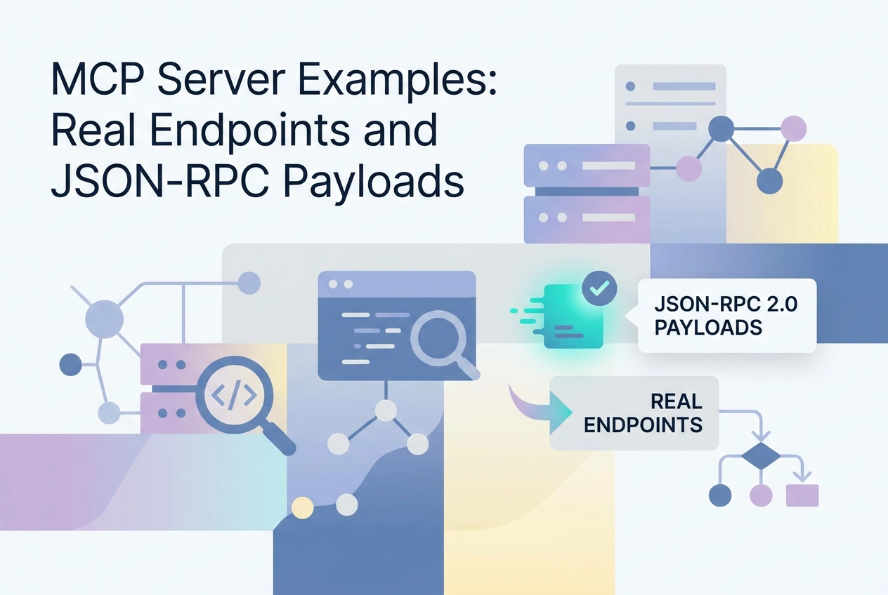 Professional header image for list-based article: MCP Server Examples: Real Endpoints and JSON-RPC Payloads