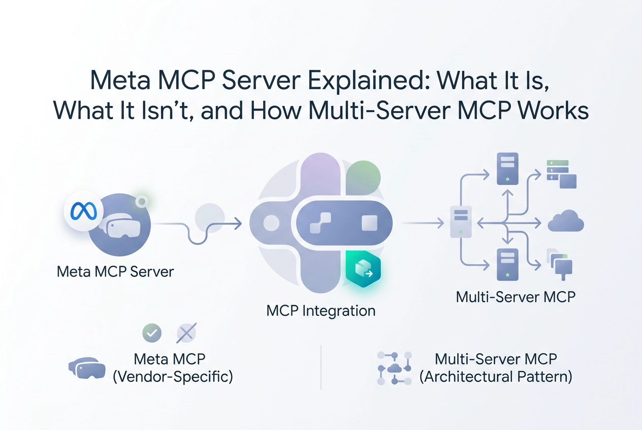 Professional header image for industry analysis: Meta MCP Server Explained: What It Is, What It Isn't, and...