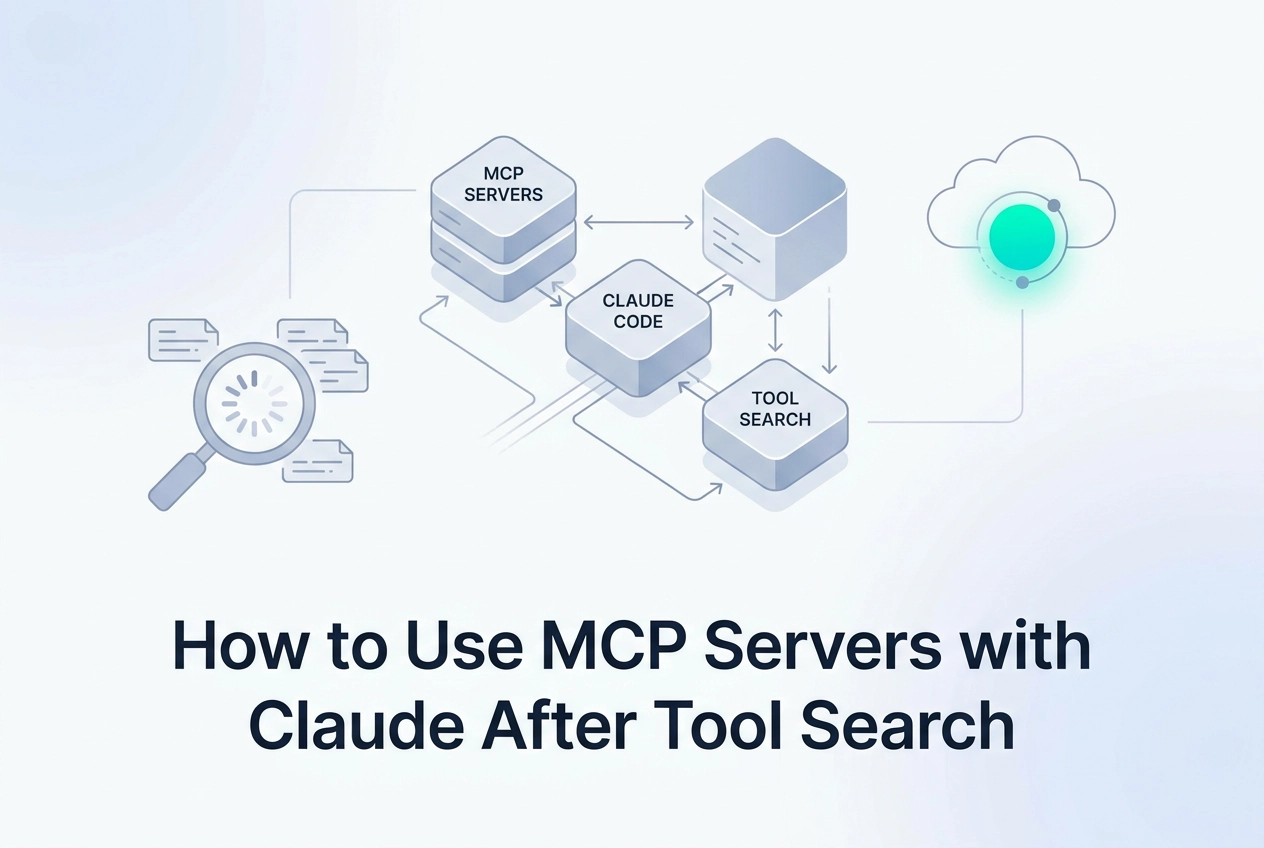 Professional header image for educational tutorial: How to Use MCP Servers with Claude After Tool Search
