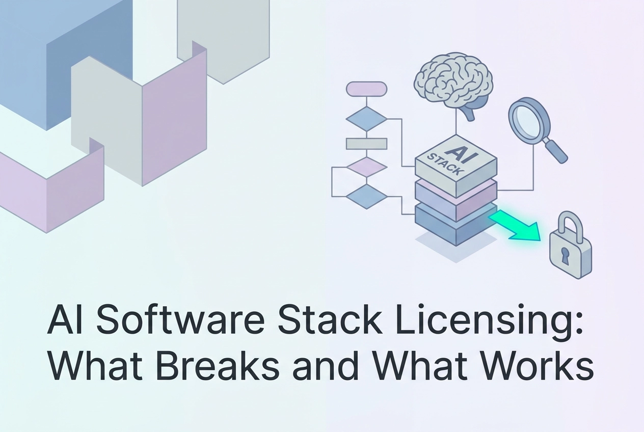 Professional header image for industry analysis: AI Software Stack Licensing: What Breaks and What Works