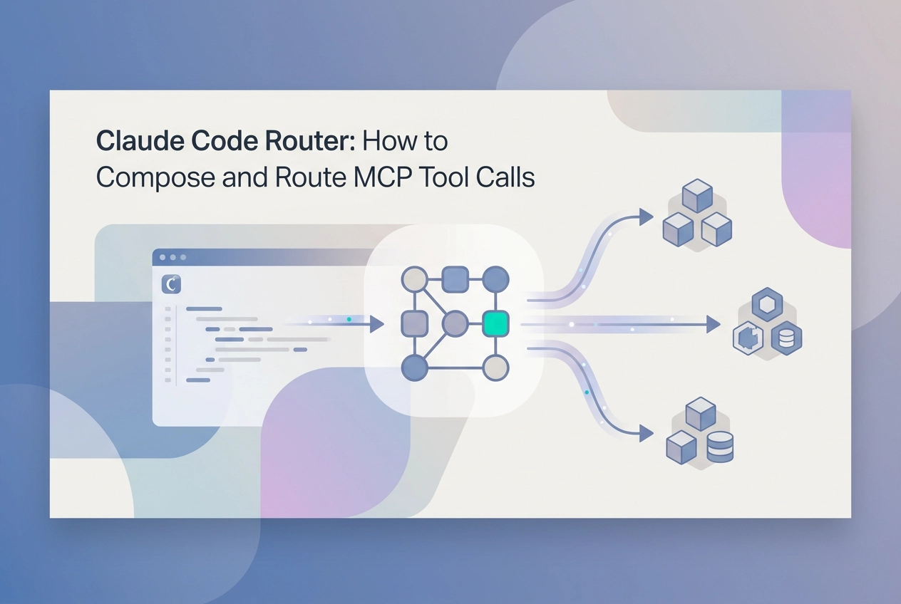 Professional header image for educational tutorial: Claude Code Router: How to Compose and Route MCP Tool Calls