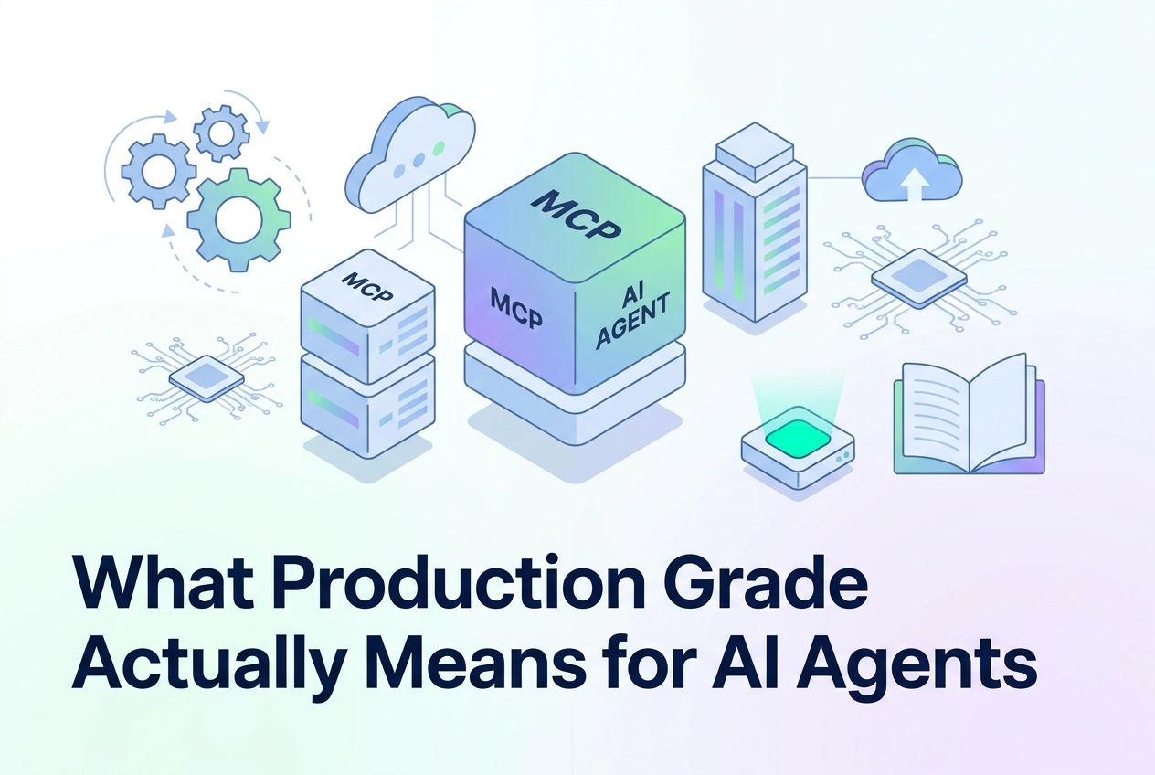 Professional header image for industry analysis: What Production Grade Actually Means for AI Agents