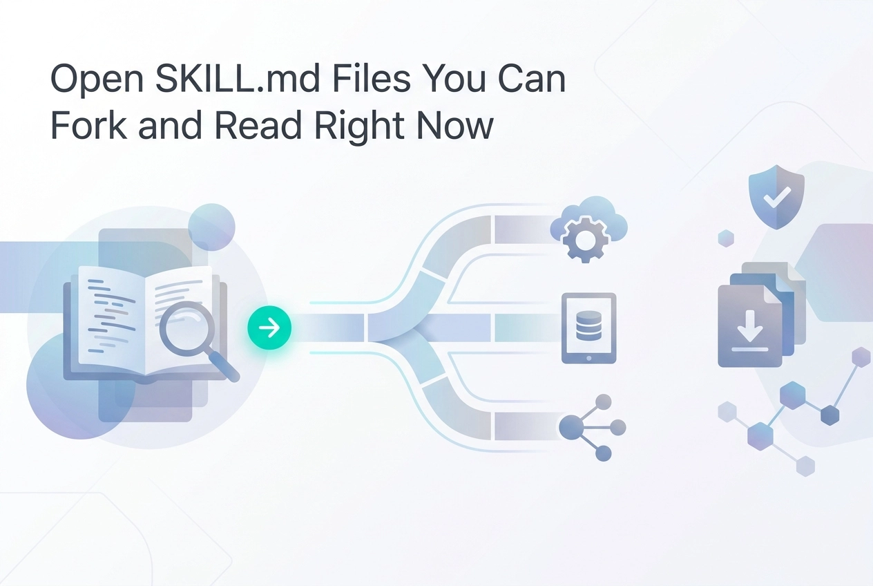 Professional header image for industry analysis: Open SKILL.md Files You Can Fork and Read Right Now