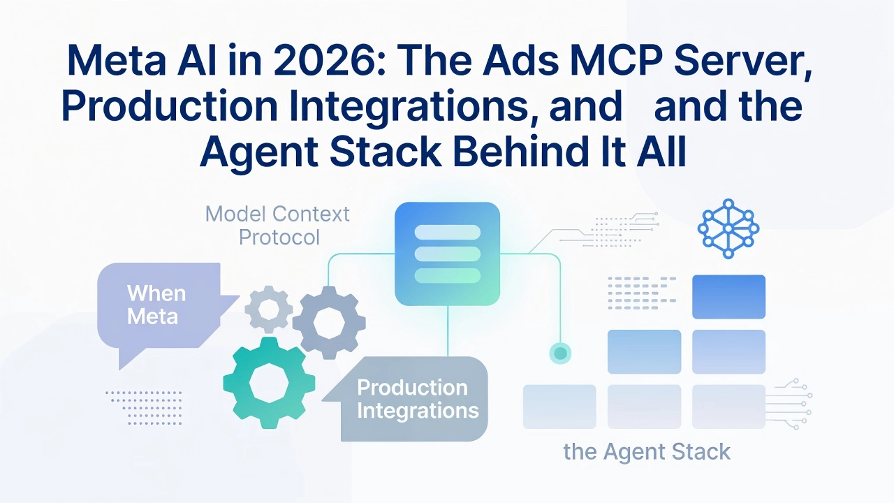 Professional header image for industry analysis: Meta AI in 2026: The Ads MCP Server, Production Integrati...
