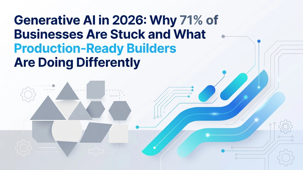 Professional header image for industry analysis: Generative AI in 2026: Why 71% of Businesses Are Stuck an...